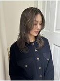 お色気レイヤーカット ワンカールレイヤー カーキグレージュ