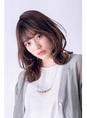 前髪/アンブレラカラー/こなれミディ/イメチェン/ウェーブパーマ
