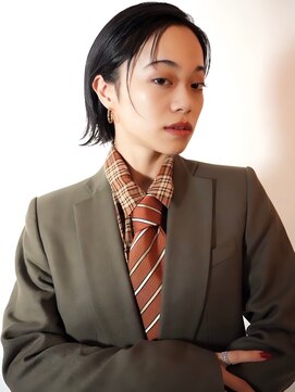 ラック(LUCK) ミニボブ/船橋/くすみベージュ/細めハイライト