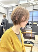くびれショートボブ40代50代グレイカラー白髪染め白髪ぼかし