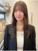ナチュラルベージュ＋内巻きレイヤー