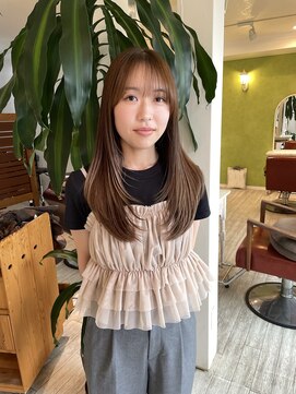 マイン(main) オリーブベージュ×レイヤーカット