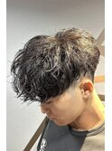刈り上げマッシュ/波巻きパーマ
