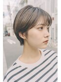 ショート　ショートボブ　ハンサムショート　前髪　暗めカラー