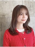 顔周りカット/レイヤーカット/赤み消しカラー