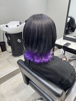 パヌポン(PANUPON)&nbsp;バレイヤージュパープルハイライトダブルカラーケアブリーチ