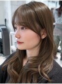 流れる前髪顔まわりレイヤーフェミニン10代20代30代
