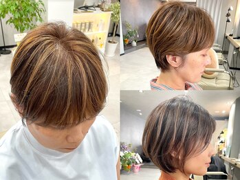 テト(teto)の写真/【脱白髪染め】30代からの上品白髪ぼかしハイライト。派手すぎず肌を綺麗に見せる大人透明感カラー
