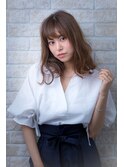 簡単スタイリング無造作厚めバングクラシカルカール重めスタイル