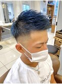 横浜★アップバングショートのプラチナブルー
