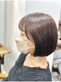 【lore銀座】大人ボブ　イヤリングカラーはクリスタルベージュ