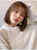 大人可愛い20代30代40代小顔ボブ×ショコララテベージュ★