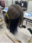 インナーカラー美髪ネイビーエアリーロング練馬所沢