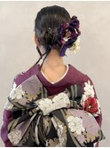水引 金箔 成人式ヘア 卒業式ヘア 袴ヘア 振袖ヘア/asuka