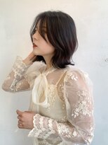 〈藤間〉顔まわりレイヤー/くびれミディ/大人ガーリー韓国ヘア