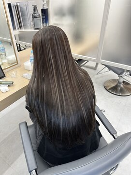 ユアーズヘア 東新宿店(youres hair) . 【他店のハイライトを綺麗に修正】理想の髪色へ
