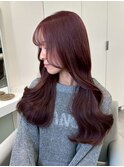 13370髪質改善チェリーレッド黒髪アッシュブラックワインレッド