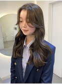ゆるウェーブ×オリーブベージュ