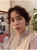 #パーマショート　くせ毛風　外国人風パーマ　クルクルパーマ
