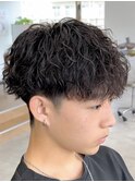 波巻きパーマツイストスパイラルパーマメンズマッシュパーマ万代