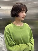 ボブ/パーマ/ブラウンカラー