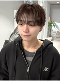 フェザーパーマシャドウパーマダークブラウン毛流れパーマ