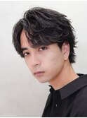 難波センターパートニュアンスパーマフェザーショート緩め色気