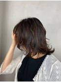 ふわミディ レイヤー 小顔 大人かわいい くせ毛風
