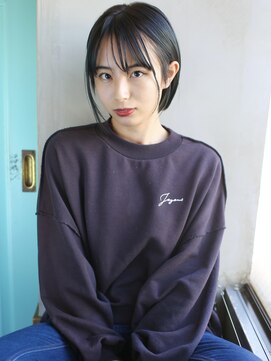 バース(BIRTH) 天神【BIRTH】透けバングフレンチボブ×くすみブルー　3