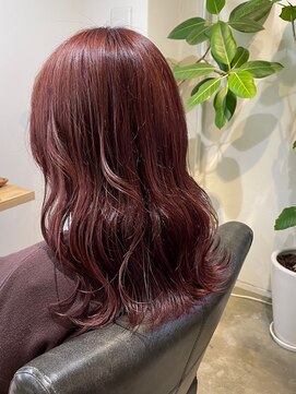 エフ 心斎橋(F a firm faith) ピンクカラー/ブリーチなしのダブルカラー/ウェーブスタイル