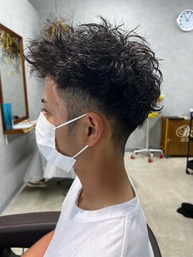 リット×ベリエ(Lit.×belier) ビジネスショートメンズマッシュツイストパーマツーブロック