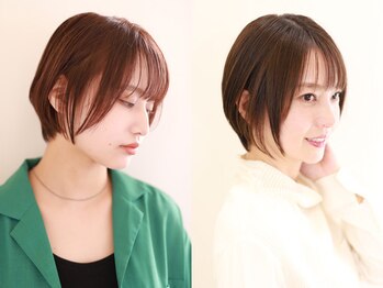 ヘアーサロン エクラ(HAIR SALON eclat)の写真/毛先1mmまで！骨格補正cutで小顔効果も★顔周りのフィット感を重視したデザインで大人可愛い印象に【都城】