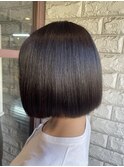 ボブ×ダークブラウン