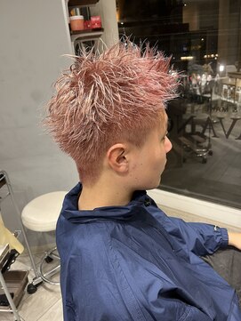 アヴァンス 広島本通店(AVANCE.) スパイキーショート×ピンクベージュ