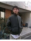 スパイキーショートブルーブラックピンパーマ