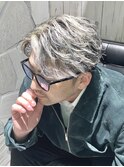 メンズ専門店ショートパーマ新発田万代メッシュアップバング