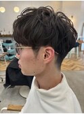 メンズカット☆フェードフェザーショートニュアンスデザイン韓国