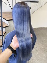 ミリ(mm)&nbsp;ケアブリーチ ブルーカラー ダブルカラー 韓国 髪質改善 仙台