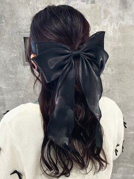 ハーフアップ/ヘアセット/リボンアレンジ