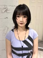 ヨーク(YOKE) 【YOKE】ハッシュボブレイヤーボブワイドバング顔周り縮毛矯正