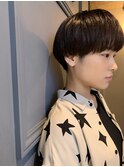 黒髪ツヤ感マッシュショート