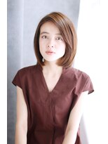 ヘアーアンドスマイル バル(hair&smile Baru)&nbsp;かきあげバングのナチュラルボブ