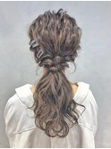 【三ツ井】ローポニーテール ゆるふわアレンジ お呼ばれセット