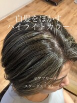 リブ(Live)&nbsp;白髪ぼかしグレイハイライトカラー2[久米川/久米川駅/白髪染め]