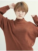 マロンベージュ/Aラインボブ/かきあげ/インナーカラー[新宿駅]