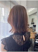 ＊ロブ/切りっぱなし/くびれ/ピンクオレンジ