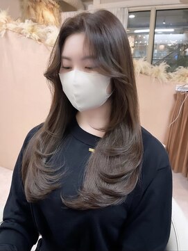 ユニ 表参道(uni) 【uni】韓国ヘア/ハイレイヤー/ヘーゼルベージュ/へウォン