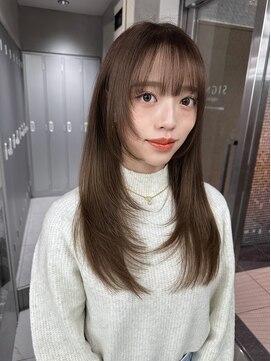 サイン 渋谷(SIGN) 美髪エアリーロングピンクブラウン切りっぱなしボブ