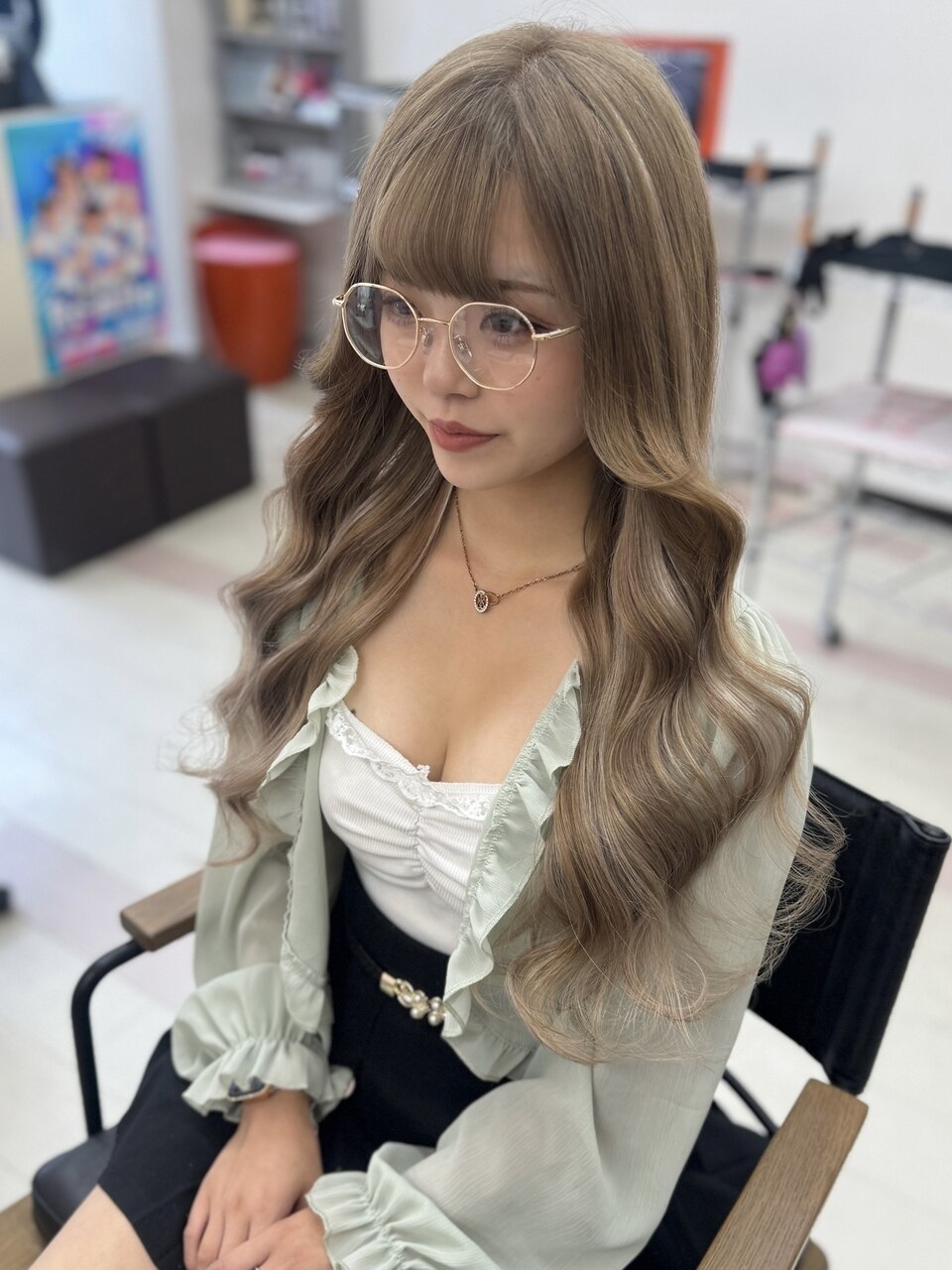 ミルクティーベージュ#シールエクステ#イメチェン#韓国#大宮