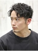 【築地】無造作ショートパーマ刈り上げツーブロック